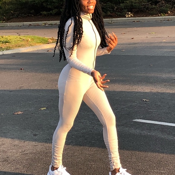 High Neck Gray Jumpsuit - Picture 1 of 2